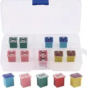Glarks 10Pcs Automotive Low Profile Box Shaped Mini Fuse 20A 30A 40A 50A 60A Fuse Assortment Kit for Ford, Chevy/GM, Nissan, and Toyota Pickup Trucks, Cars and SUVs