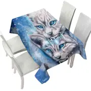 Wildlife Art Blue Winter Lynx Wild Cat Tablecloth