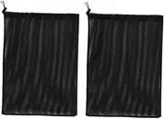 2pcs Water Pump Filter Mesh Strainer Drawstring Mesh Bag Pond Pump and Filter Kit Condensate Pump Black Mesh Bags Pump Mesh Filter Bag Large Strainer Water Bag Aquarium Polyester