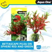 Aqua One Bettascape Pilea On Sphere Red And Green Plastic Plant (28165)