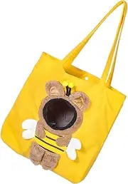 BCOATH Cat Carrier Bag Portable Canvas Cat Shoulder Tote for Travel Breathable Design with Cute Bee Shape for Shopping Parks and Vet Visits