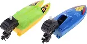 rockible A Pair of Bathtub Fun Boats Toys Wind Up Water Speed Boat Toy Kids Gift