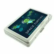 Space Turtles Em1 Cigarette Case with Built in Lighter Metal Wallet