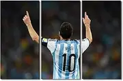 3 Panel Wall Art Bedroom Lionel Messi Wall Painting Soccer Star Prints for Wall Decor Contemporary Artwork Wall Hanging Art Painting Posters with Wooden Frame Boys Room Decor Ready to Hang 42x28 in