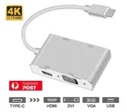 USB Type-C to DVI HDMI VGA USB3.0 Adapter 4K*2K Full HD For Huawei Matebook X AU