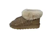 Womens Australian Sheepskin Wool Fur Mini UGG Ankle Boots in Sand