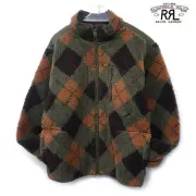 Rrl Double Rl Ralph Lauren Boa Fleece Jacket Us Size L Argyle /24As303L