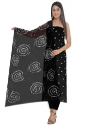 Art Craft Women Tafetta Silk Bandhani Unstitched Salwar Suit Dress Material
