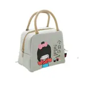 Portable Insulated bag cartoon Children lunch Bag Thermal Food Picnic Bag for Women kids Lunch Box Tote(Gray)