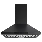 Euromaid 60cm Pyramid Canopy Rangehood, Matte Black. CPT6MB