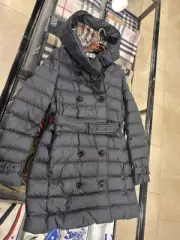 BURBERRY Black Belted Down Parka Coat – 90% Down, 10% Goose Feathers, $1650