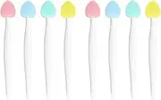 Pore Cleansing Silicone Facial Brush, 8 Pieces Heart Shaped Face Scrubber for Blackhead Removal & Gentle Exfoliation, Portable Nose Blackhead Remover Brush, Deep Pore Cleaning Tool