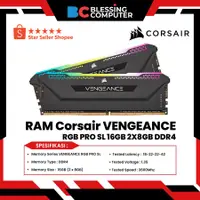 在飛比找蝦皮購物優惠-CORSAIR 內存海盜船復仇 RGB PRO SL 16G