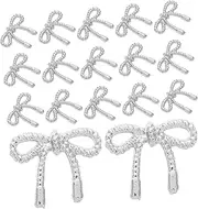 VINTORKY 30Pcs Silver Alloy Bowknot Nail Charms Decorative Nail Jewels for Women Cute Nail Accessories for Nail Art Decoration Versatile Flatback Nail Charms Bulk