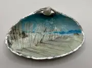 Jewelry Dish Handcrafted From Clam Shell Ocean Beach Decor Gift