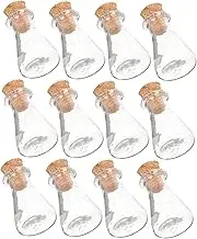 FUTUREORYY 12Pcs Wishing Bottles with Cork Stoppers Transparent Glass Charms for DIY Crafts Keepsake Jars for Personalization and Giving