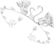 PACKOVE Korean Pearl Crown Cake Topper Elegant Mini Crown Decoration for Birthdays Weddings and Holidays Versatile Floral Design with Swan Accents for Stunning Cake Display