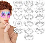 WJnflQN Face Paint Stencils, 16X Face Paint Templates, Creative Art Drawing Flower Template for Stage School Show Performance