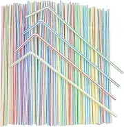[HopeNest] 500 PCS Drinking Straws, 8" Long, Multiple Color Straws for Coffee, Tea, Juices, Smoothies, Durable and Eco-Friendly Straws for Various Drinks