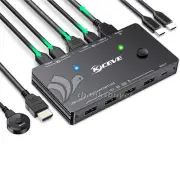 4K USB-C/HDMI 2 Port KVM Switch HDMI for U Disk Keyboard Monitor KVM201TC