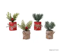 在飛比找誠品線上優惠-荷蘭 Kaemingk 盆栽聖誕樹/ 聖誕紅與麻布棕/ 17