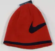 Nike Swoosh Red & Dark Blue Reversible Beanie Skull Cap Youth Boy's 4-7 NWT