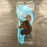 Afro Unicorn Printed Paddle Detangling Hair brush Blue