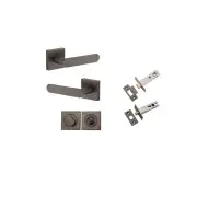 Bronte Lever Square Rose Privacy Kit w Privacy Turn w Separate Privacy Turn Signature Brass