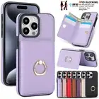 For iPhone 16e 16 15 14 13 12 11 Pro Max XS 8 7+ Leather Wallet Card Case Cover