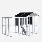 YES4PETS Grey XXXL Chicken Coop Rabbit Guinea Pig Hutch Ferret Hen Cat Bird House