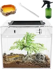 Reptile Growth Reptile Tank 8x8x8 Inch, ABS & PC Material, Reptile Terrarium, Lizard, Crested Gecko, Frog, Snake, Tortoise
