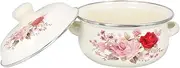 Cake Pan Ceramic Soup Pot Vintage Stock Pot Soup Pot Enamel Stock Pot Stew Bowl: Vintage Soup Pot Stew Pan Enamel Cookware for Home Kitchen Stock Pot Enamel Pots Cooking Pot /1389 (Color : Colorful)