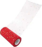 HEALSOPTHY Fashionable Sequins Table Skirt Red Gauze Wedding Table Decoration for Parties and Events Adds Elegance and Charm to Your Celebration