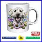 Funny Coffee Mug LABRADOR Floral Dog Puppy Lover Mum Tea Cup Present Cute Gift