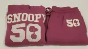 NWT WOMEN PEANUTS AEROPOSTALE SWEATSUIT HOODIE SWEAT PANTS, SNOOPY 50 SZ MED