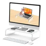 Acrylic Monitor Stand Riser Acrylic Laptop Stand for Desk Clear Computer