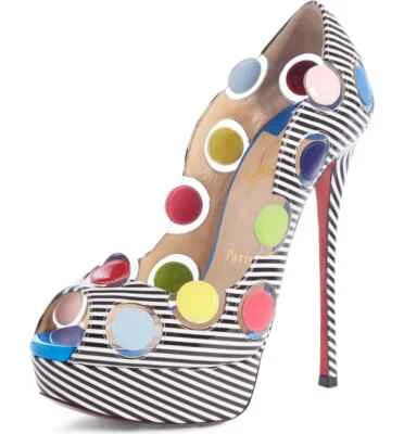 36 Christian Louboutin Pumps LADY BUG Polka Dot Platform Shoes Heels $1390