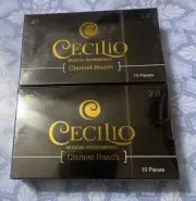 Cecilio REEDS Clarinet Reeds, 20-Pack, Strength 2.0- 2 Sealed Boxes