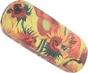 [WRITWAA] Portable Hard Glasses Case Sunflower Design Sunglasses Organizer Box for Travel