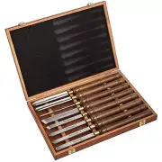 8-Pieces HSS Wood Turning Tools Lathe Chisel Set with Wooden Box