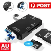 Micro SD Card Reader Adapter to USB Type C Micro USB USB A Converter for Macbook