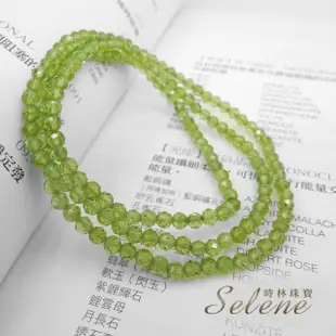 【Selene】綠橄欖石切角三圈手鍊