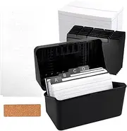 Business Card Holder Index Card Organizer Box Index Card Box Storage 300 Cards Plastic File Folder Plastic Organizer Box for Recipes Index Card Holder for Home Office