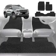 6D Diamond Car Floor Mats for Ford Everest UA2022-Current-Ultimate Set-Black-Outback GT
