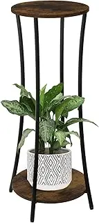 YINMIT Plant Stand Indoor Outdoor,2 Tier Round Potted Holder Rack,Flower Pot Stand Shelf,Round Supports Rack,Corner Plant Shelf for Balcony Garden Patio Living Room