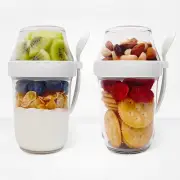 On the Go Yogurt Parfait Snack Cup with Lid 100% Leak Proof, Travel Spoon, Gr...