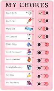 AIMALL Reusable Plastic Chore Chart Board, 7.87 x 4.72 Inches, Memo List for Kids, Elder Notes, RV or Car Checklist, Daily Task Organizer, Easy Slider Design