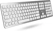 [Macally] Premium Wireless Bluetooth Keyboard for iMac, MacBook, Mac Pro - Compatible Apple Keyboard for Mac Mini, MacBook Pro/Air Laptop - Rechargeable Full-Size