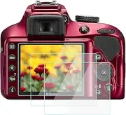 Nikon D3500 D3400 D3300 D3200 LCD Screen Protector Films 0.33 mm Thickness 9H Hardness Tempered Glass Perfect Cover for Nikon D3500 D3400 D3300 D3200 Digital Camera 2 Pack