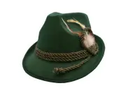 Adult Deluxe Wool Felt German Oktoberfest Alpine Tyrolean Costume Fedora Hat
